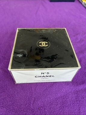 CHANEL Black & White Powder Compact with Gold CC Logo